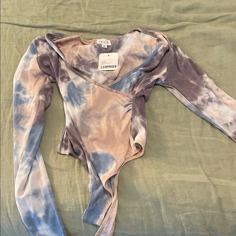 Le Lis Tie-Dye Bodysuit in Blue and Purple